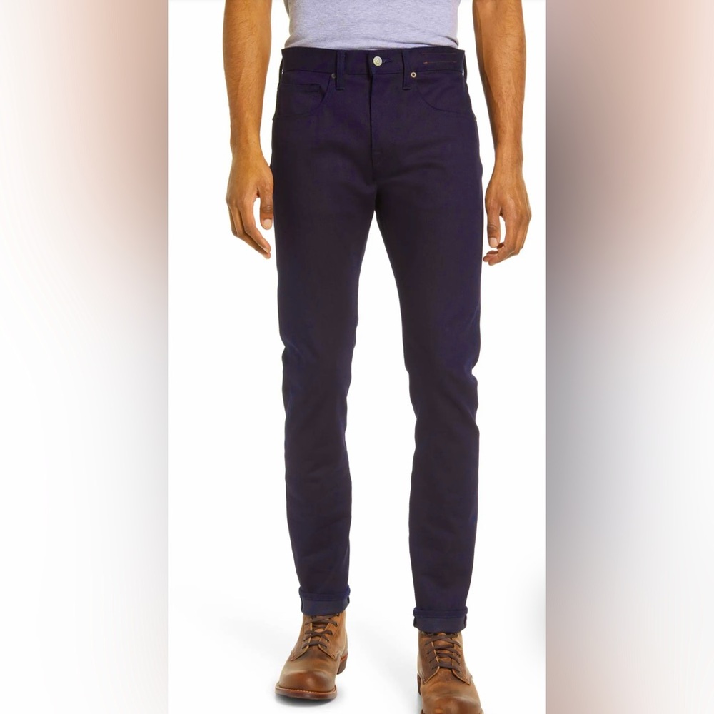 Hiroshi Kato | Men’s The Scissors Slim Tapered Jeans | Blue Black Raw | 33